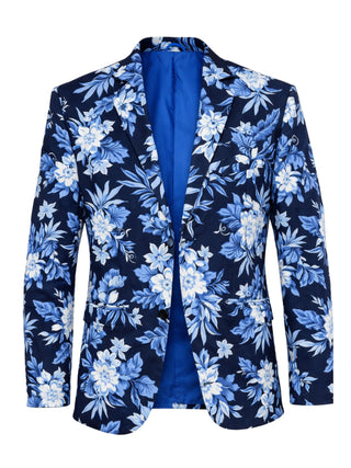 Aruba Floral Cotton Jacket - Blue