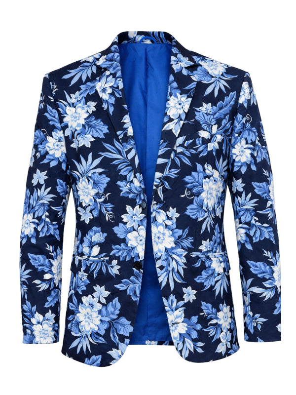 Aruba Floral Cotton Jacket - Blue