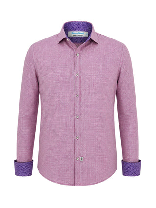 Audi Geometric Cotton L/S Shirt - Purple