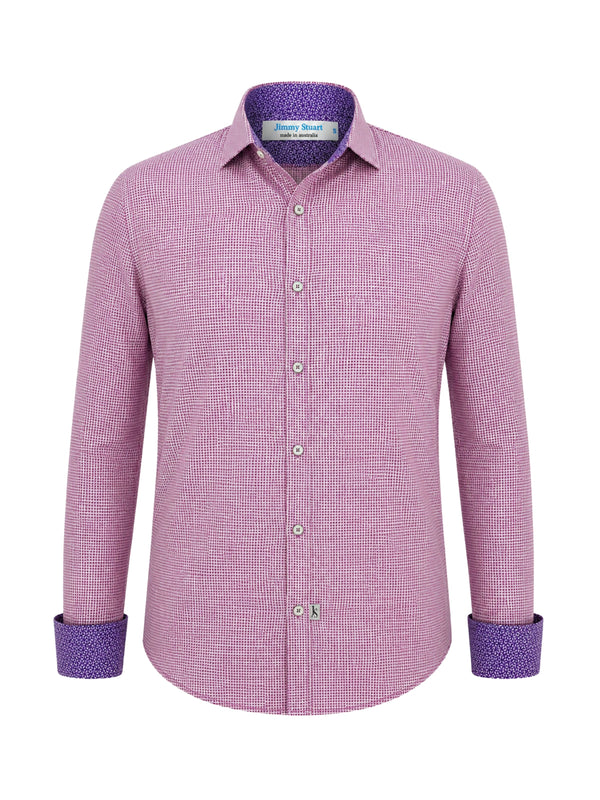 Audi Geometric Cotton L/S Shirt - Purple