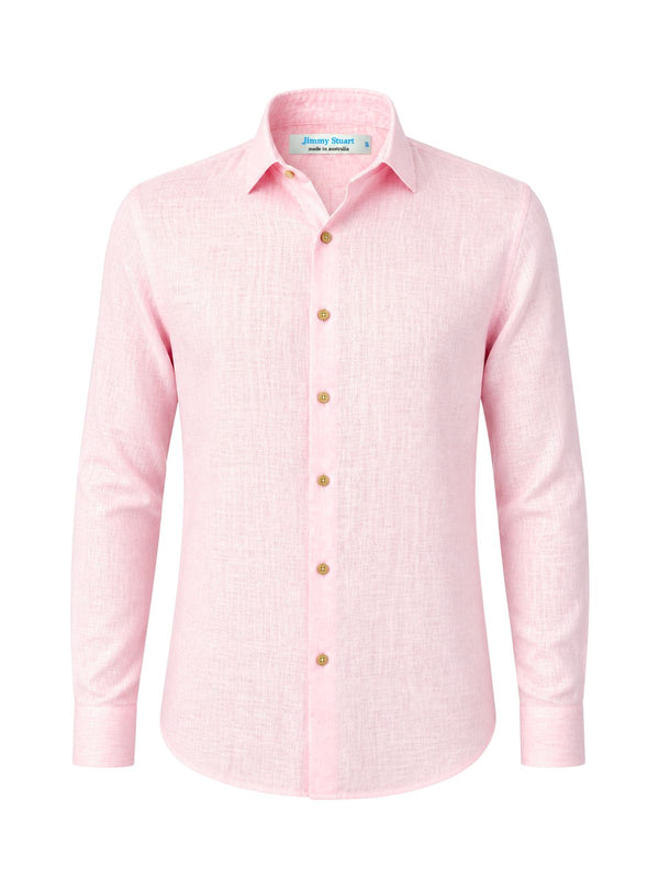 Byron Bay Baby Pink Linen L/S Shirt