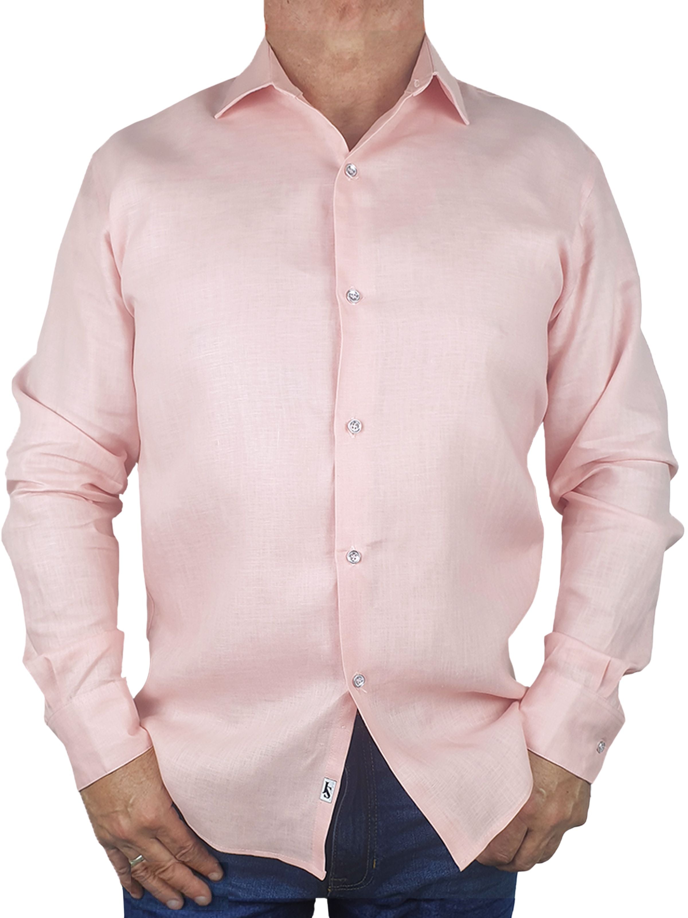 Byron Bay Baby Pink Linen L/S Shirt