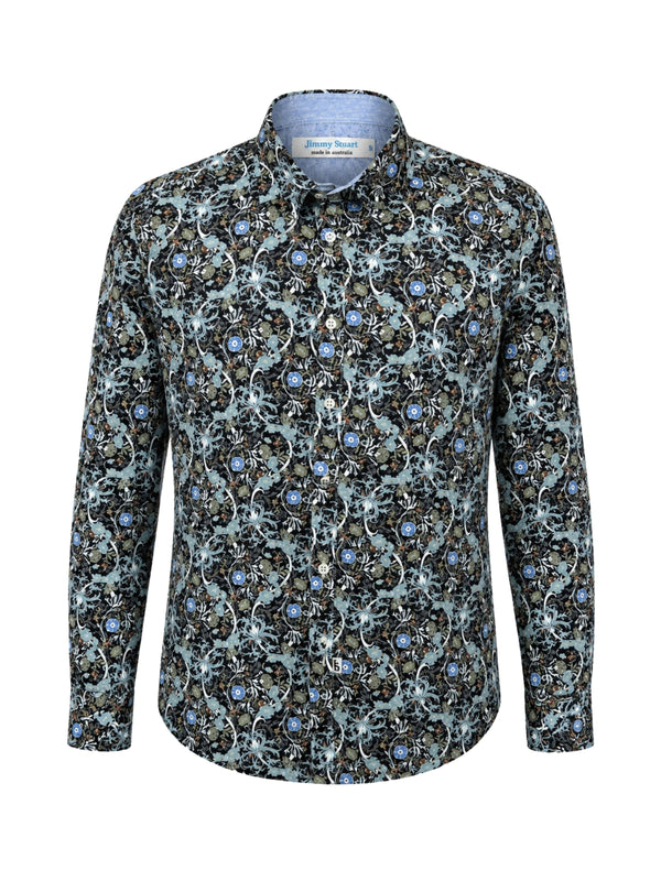 Babylon Floral L/S Big Mens Shirt – Black