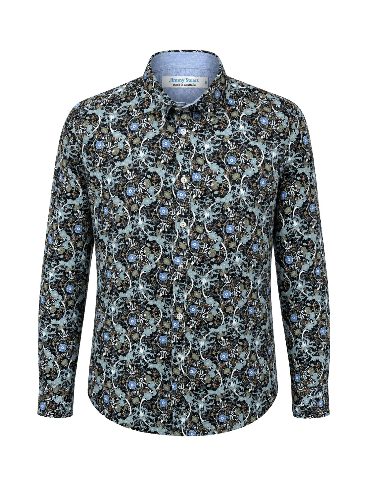 Babylon Floral Cotton L/S Shirt - Black