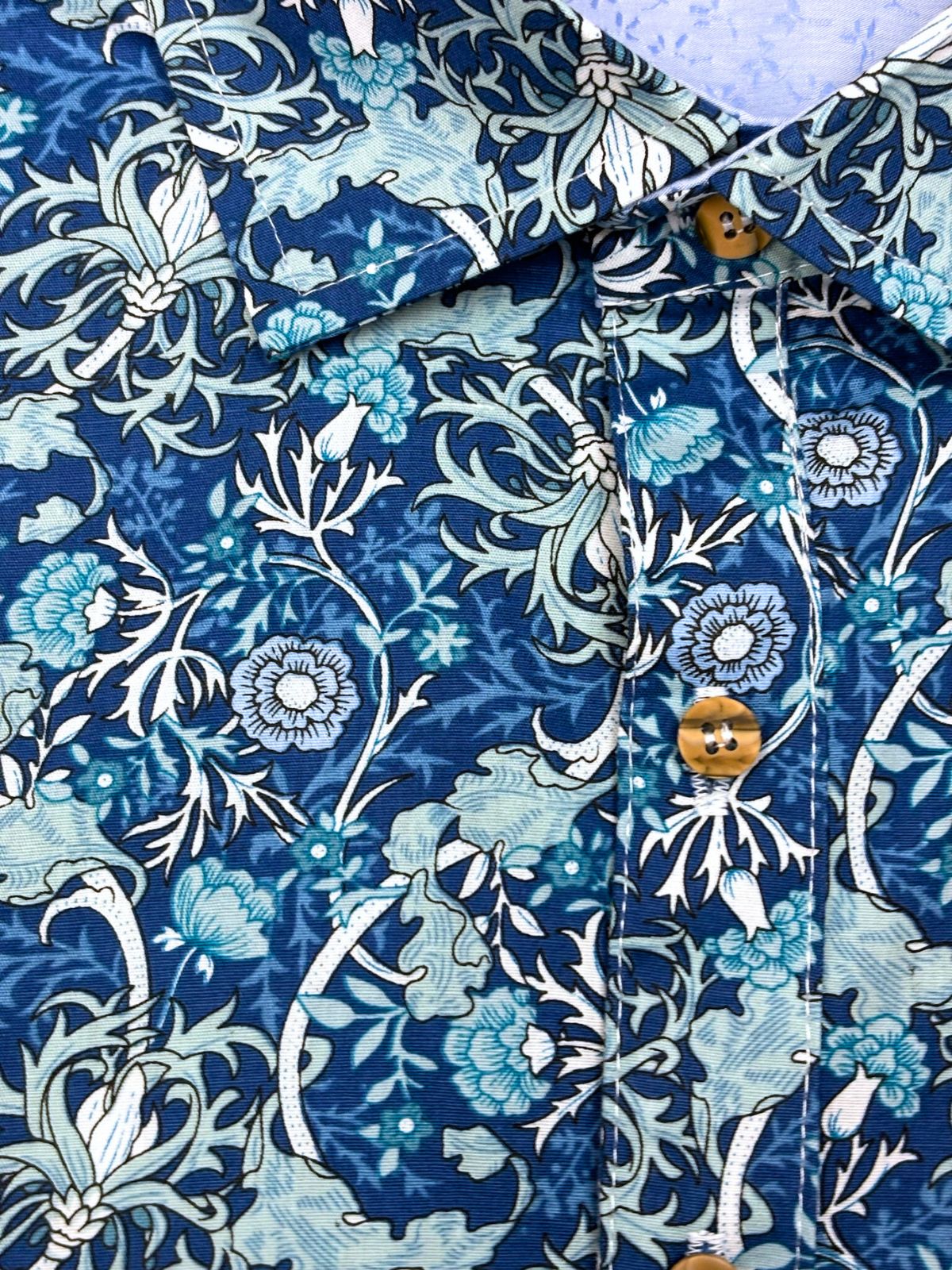 Babylon Blue Floral Cotton L/S Shirt