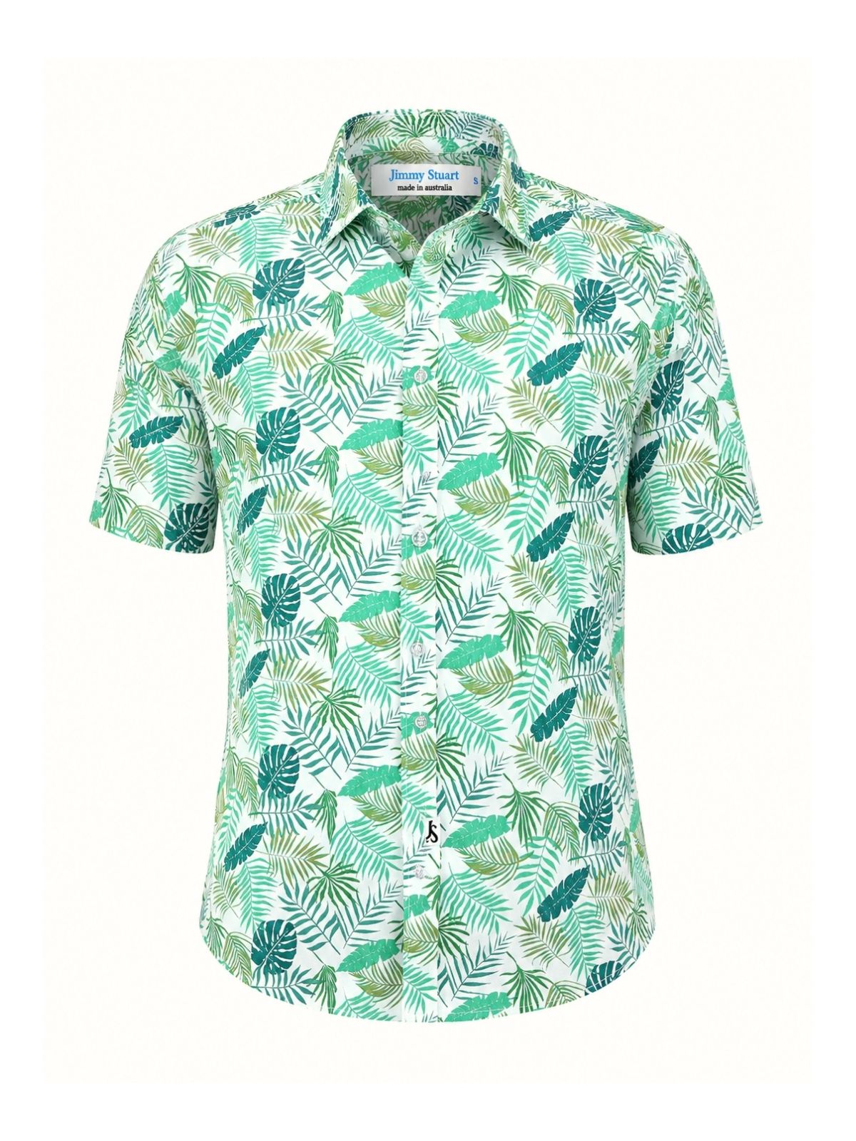 Bangalow Floral Cotton/Rayon S/S Shirt - Green
