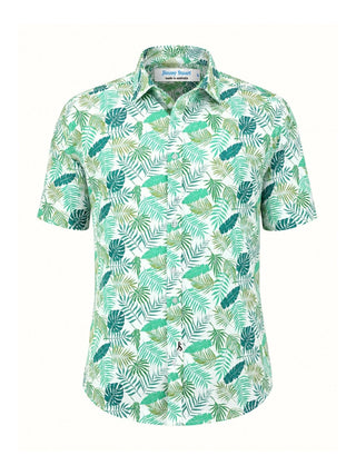 Bangalow Floral Cotton/Rayon S/S Shirt - Green