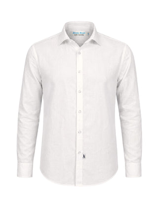 Barbados Rayon/Linen L/S Shirt - White