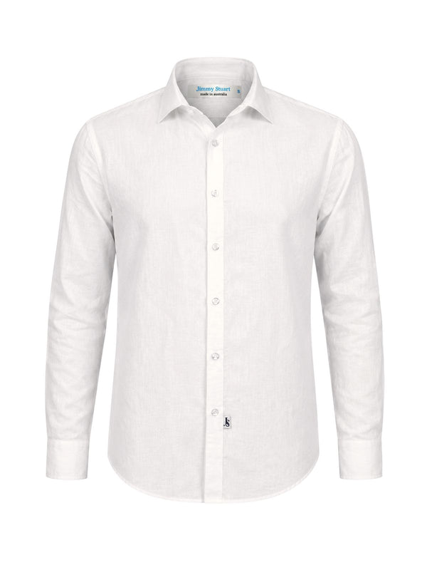 Barbados Rayon/Linen L/S Shirt - White