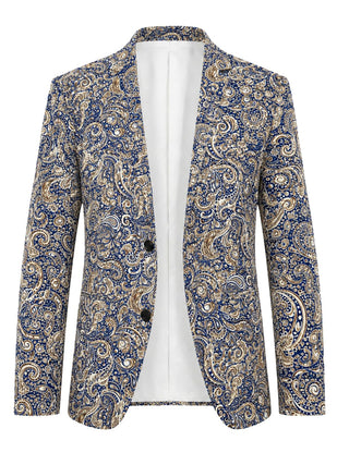 Barocco Paisley Cotton Jacket - Blue/Brown