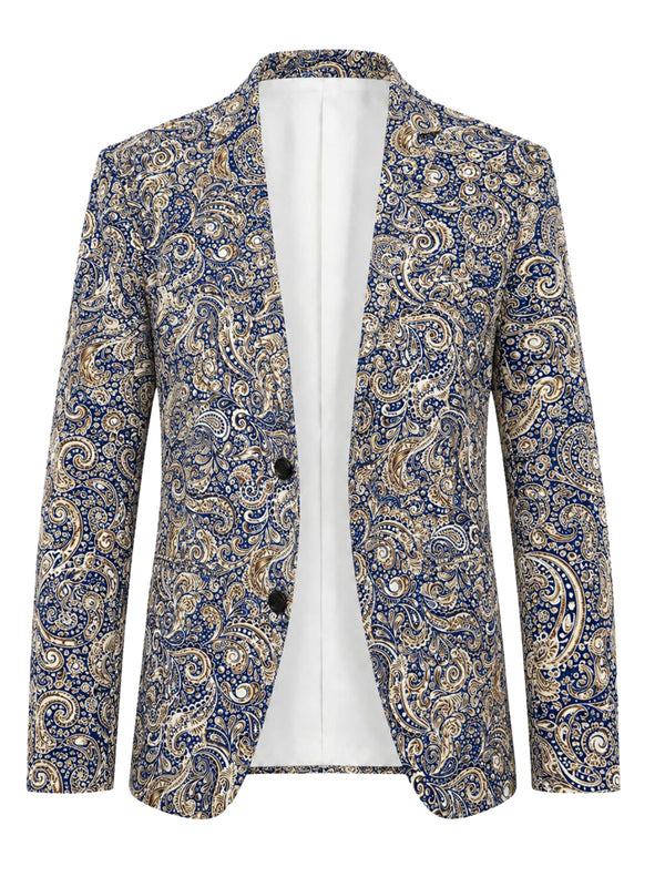 Barocco Paisley Cotton Jacket - Blue/Brown