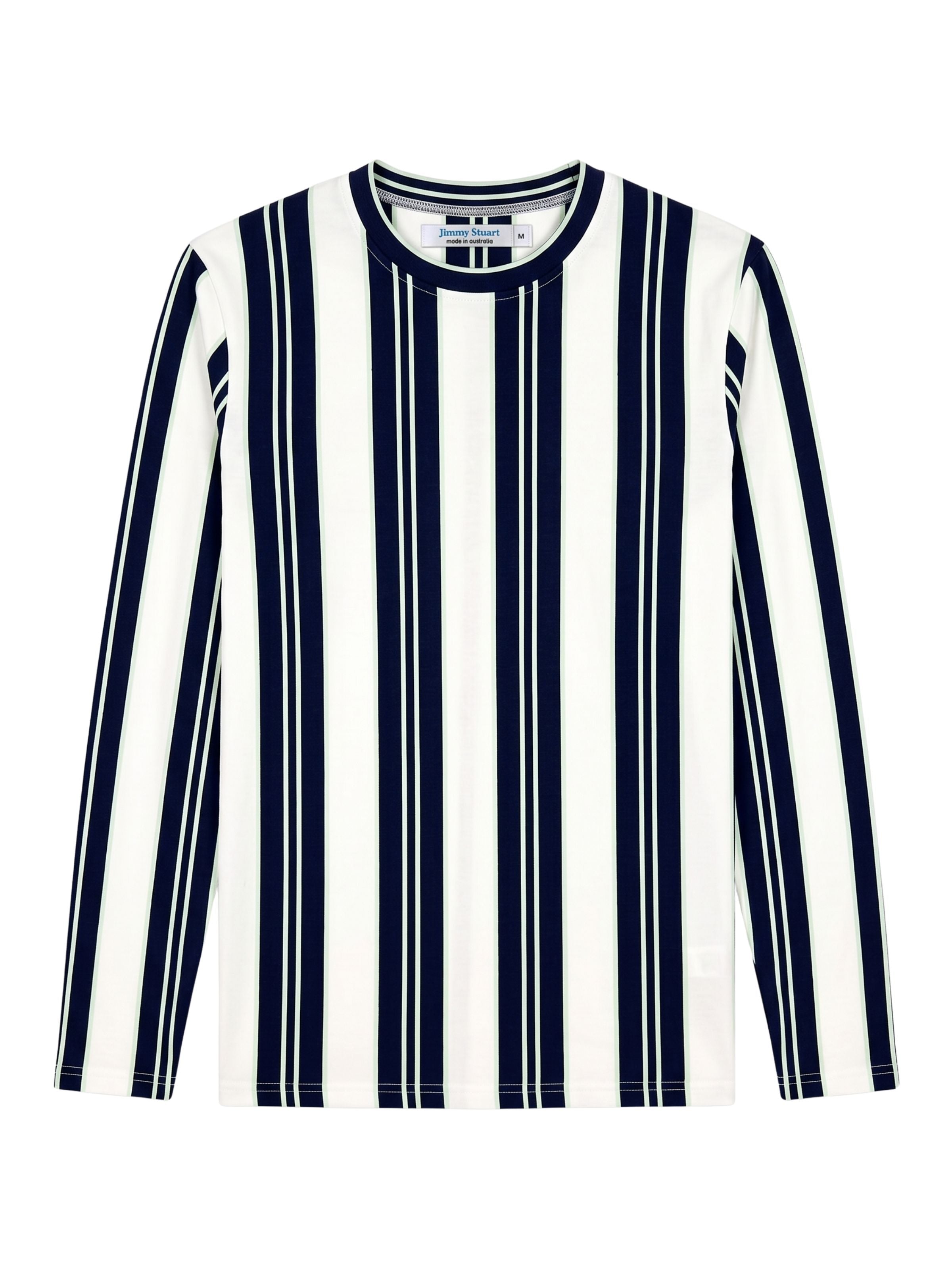 Bermuda Stripe Cotton L/S Tee - Navy/Green