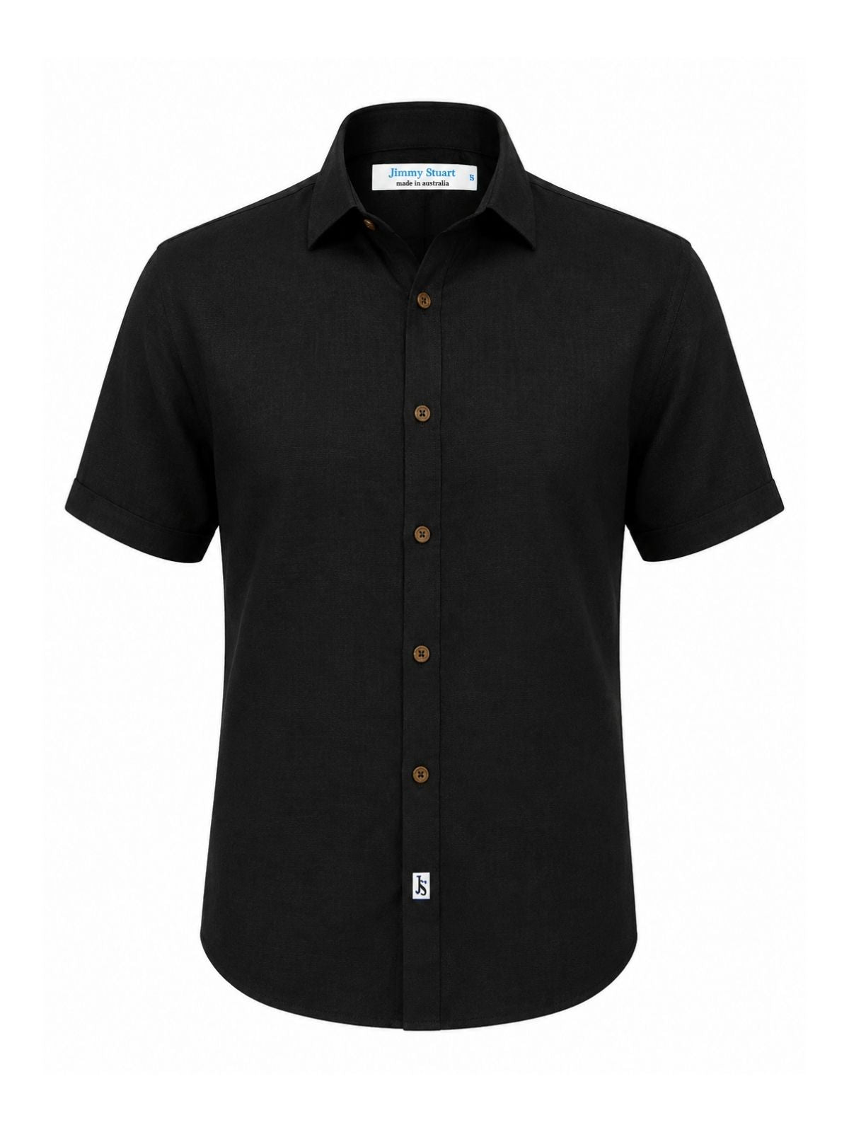 Byron Bay Black Linen S/S Shirt