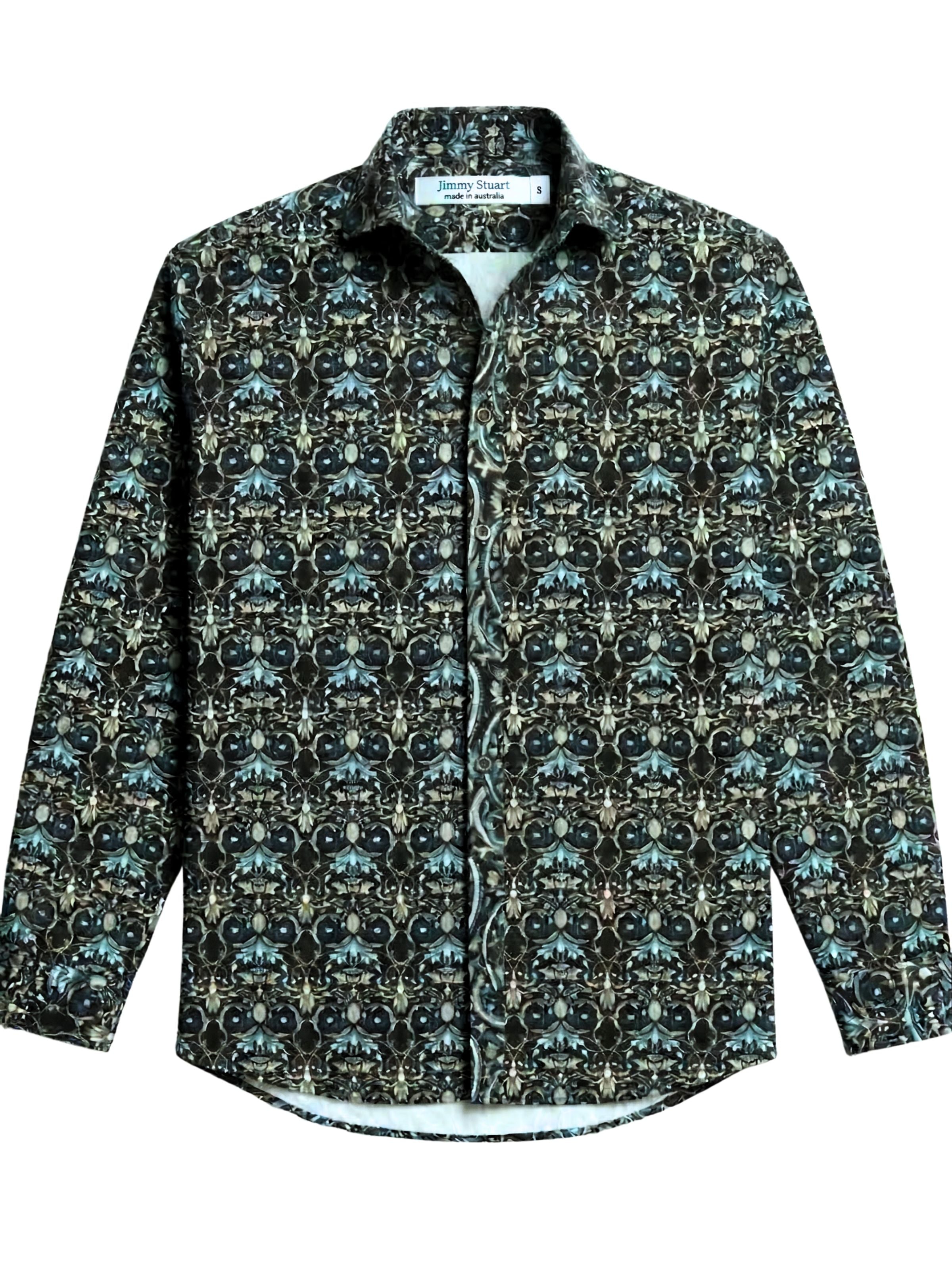 Blackthorn Abstract Cotton L/S Shirt - Black