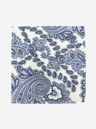 Blue Bone Cotton Pocket Square - Blue