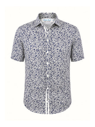Boston Floral Cotton S/S Shirt – Blue