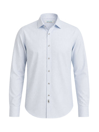 Brighton Geometric Cotton Big Men L/S Shirt - Light Blue