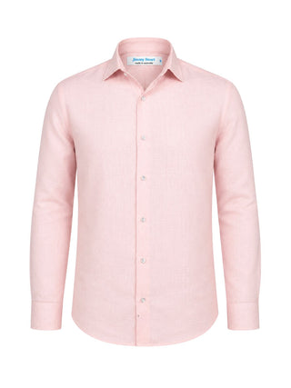 Byron Bay Baby Pink Linen L/S Shirt