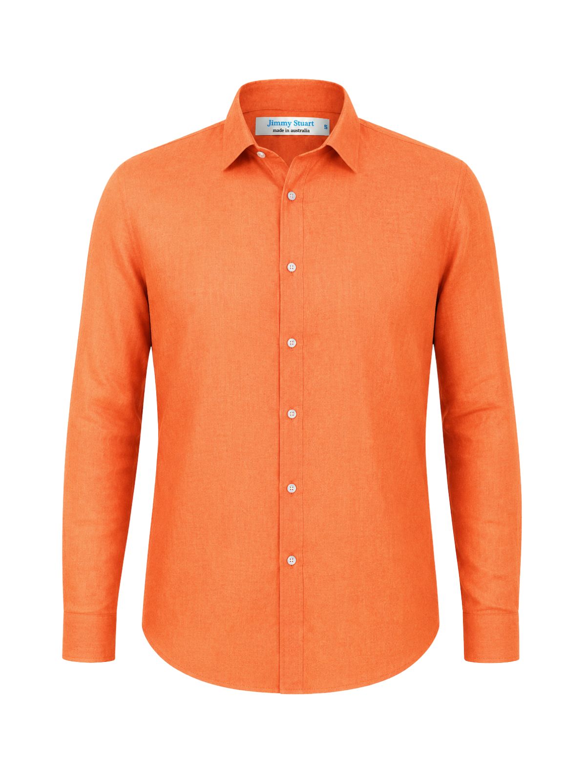 Byron Bay Linen L/S Shirt - Orange