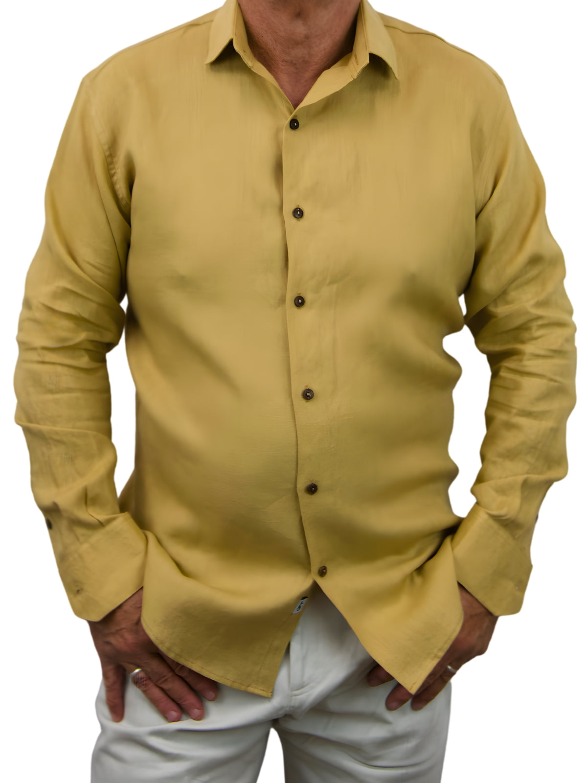 Byron Bay Linen Caramel L/S Shirt