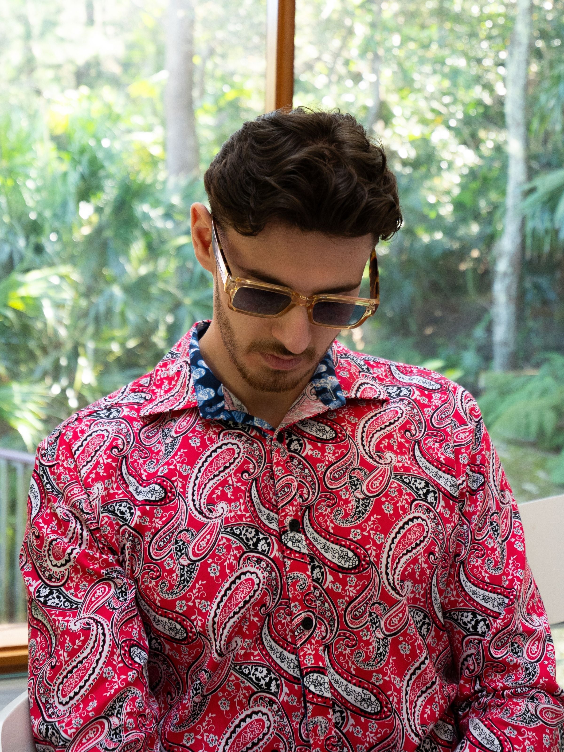 Catfish Paisley Cotton L/S Shirt - Pink