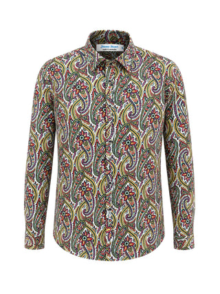 Cathedral Paisley Cotton L/S Big Mens Shirt - Multi