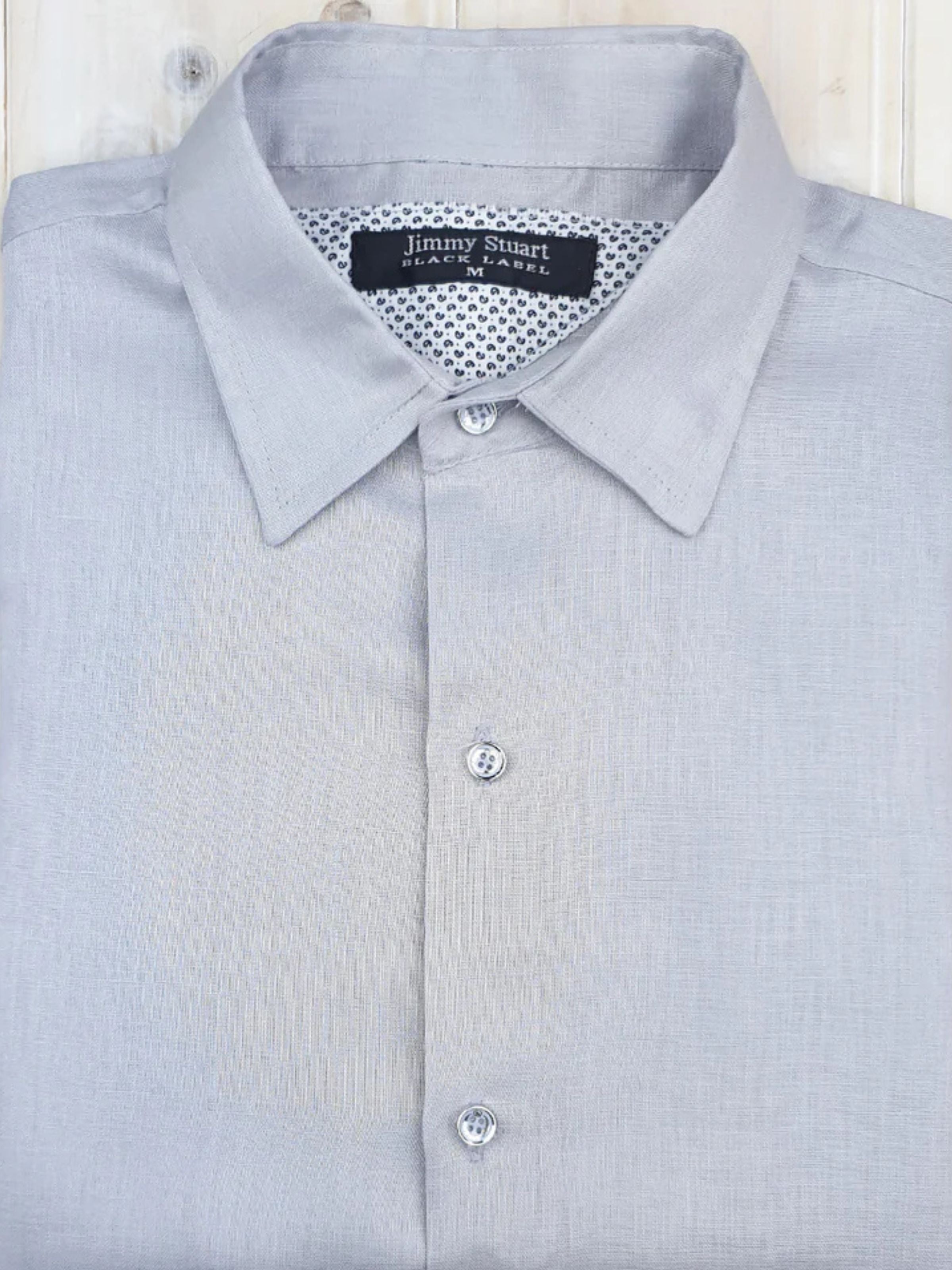 Byron Bay Cement Linen L/S Shirt - Grey