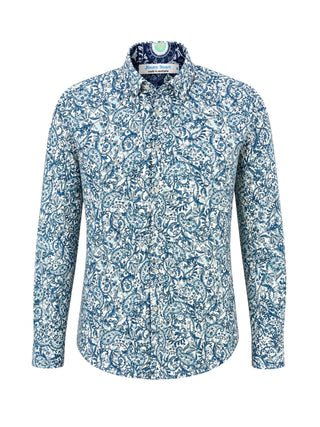 Charisma Abstract L/S Shirt - Blue