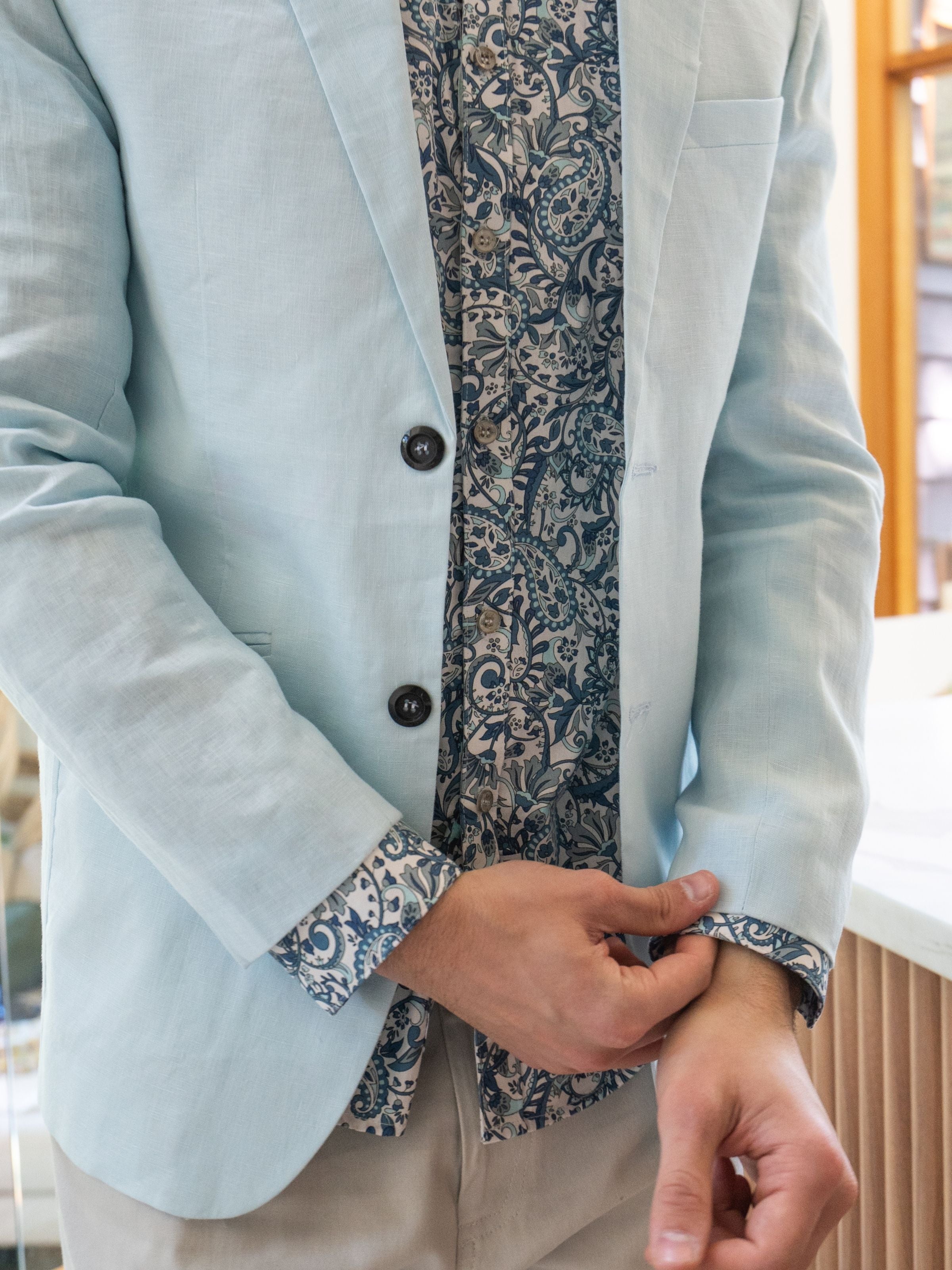 Charisma Abstract L/S Shirt - Blue