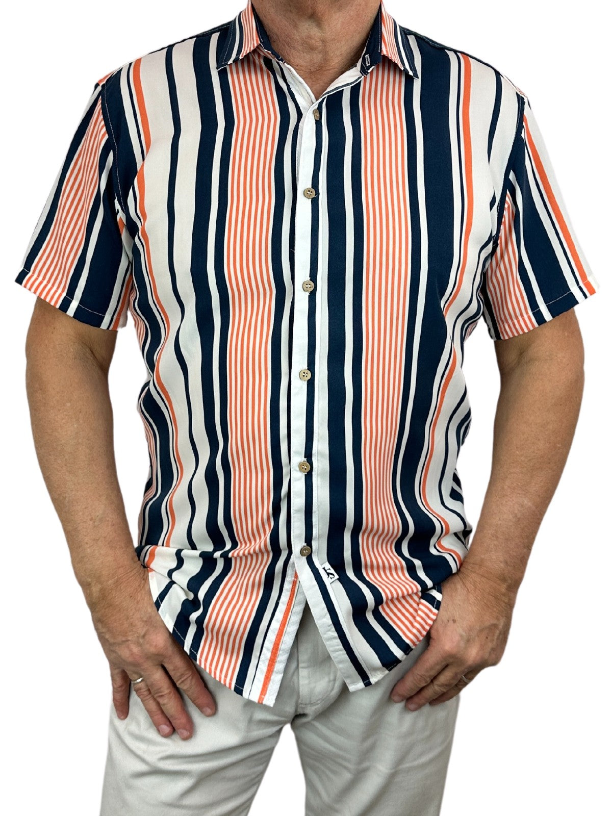 Charlie Stripe Rayon S/S Big Mens Shirt