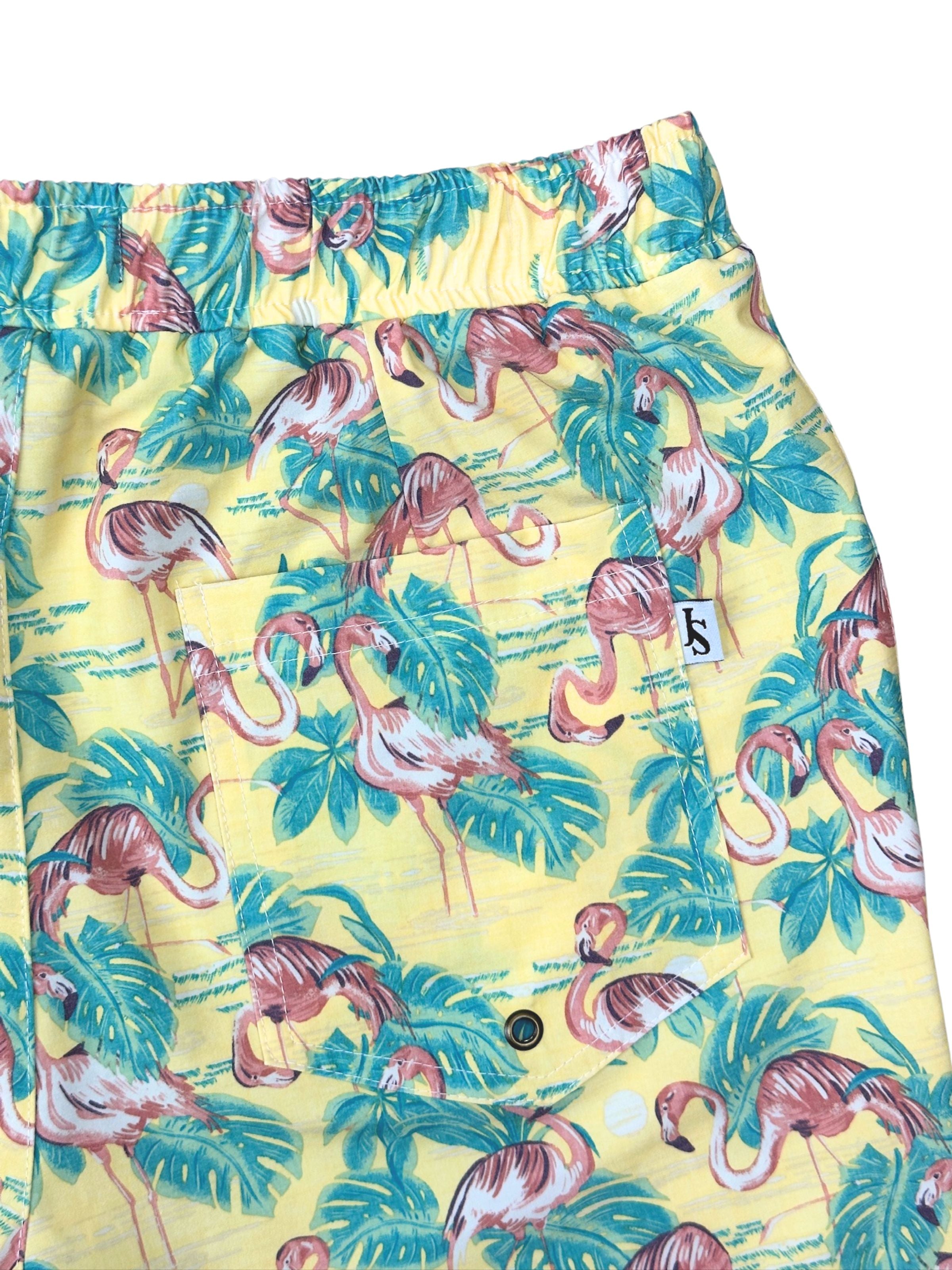 Chick Flamingo Swim Short - Yellow/Pink