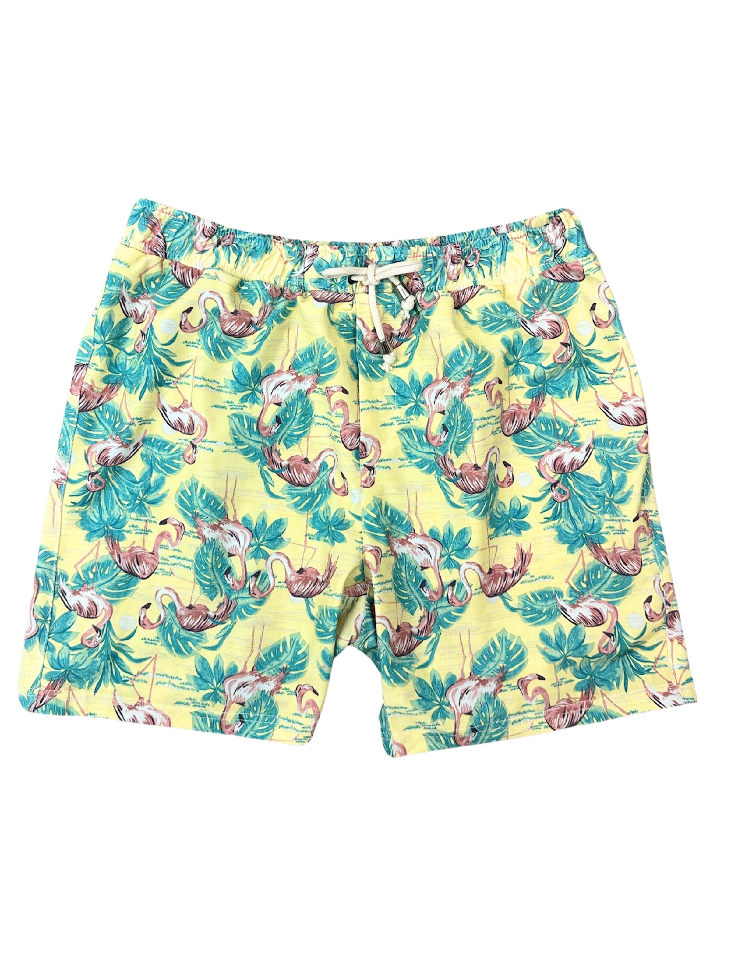 Chick Flamingo Swim Short - Yellow/Pink