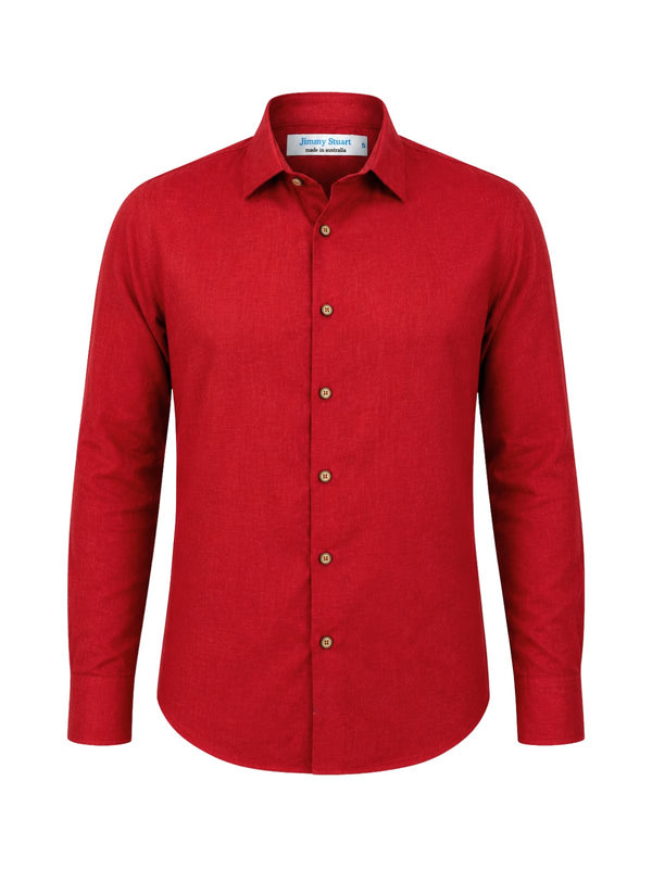 Byron Bay Chilli Linen L/S Big Mens Shirt