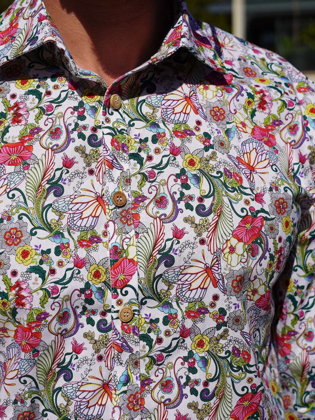 Choir Floral Cotton L/S Shirt - White/Pink