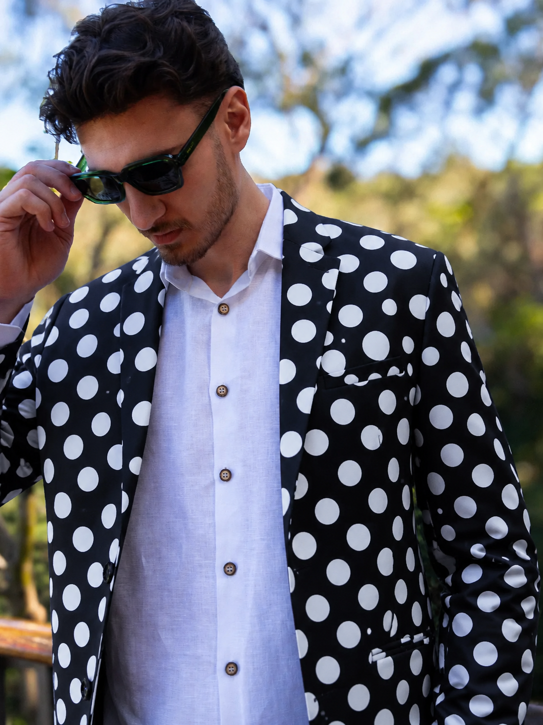 Clooney Polka Dot Cotton Jacket - Black/White