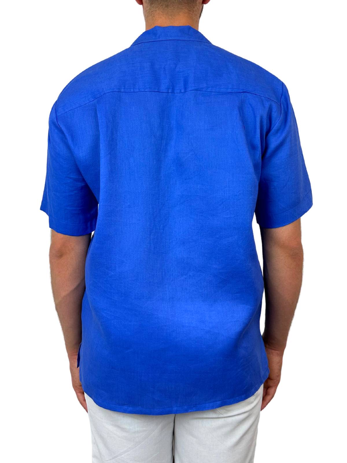 Byron Bay Cornflower Blue Linen S/S Shirt