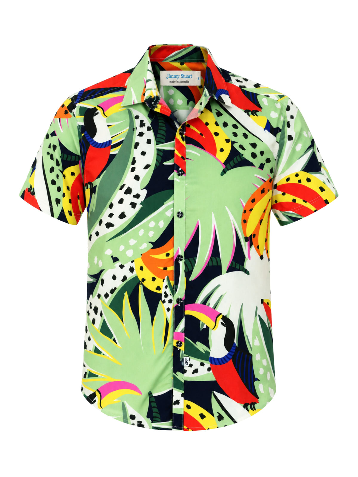Costa Rica Hawaiian Short Sleeve Big Mens Shirt - Green