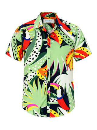 Costa Rica Hawaiian Cotton S/S Shirt - Green