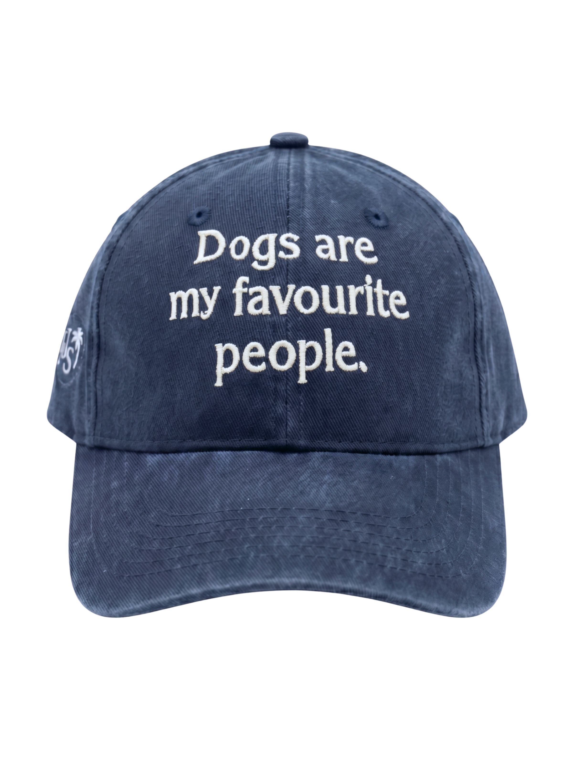 Dogs are my Favourite People Enzyme Washed Cap - Embroidered