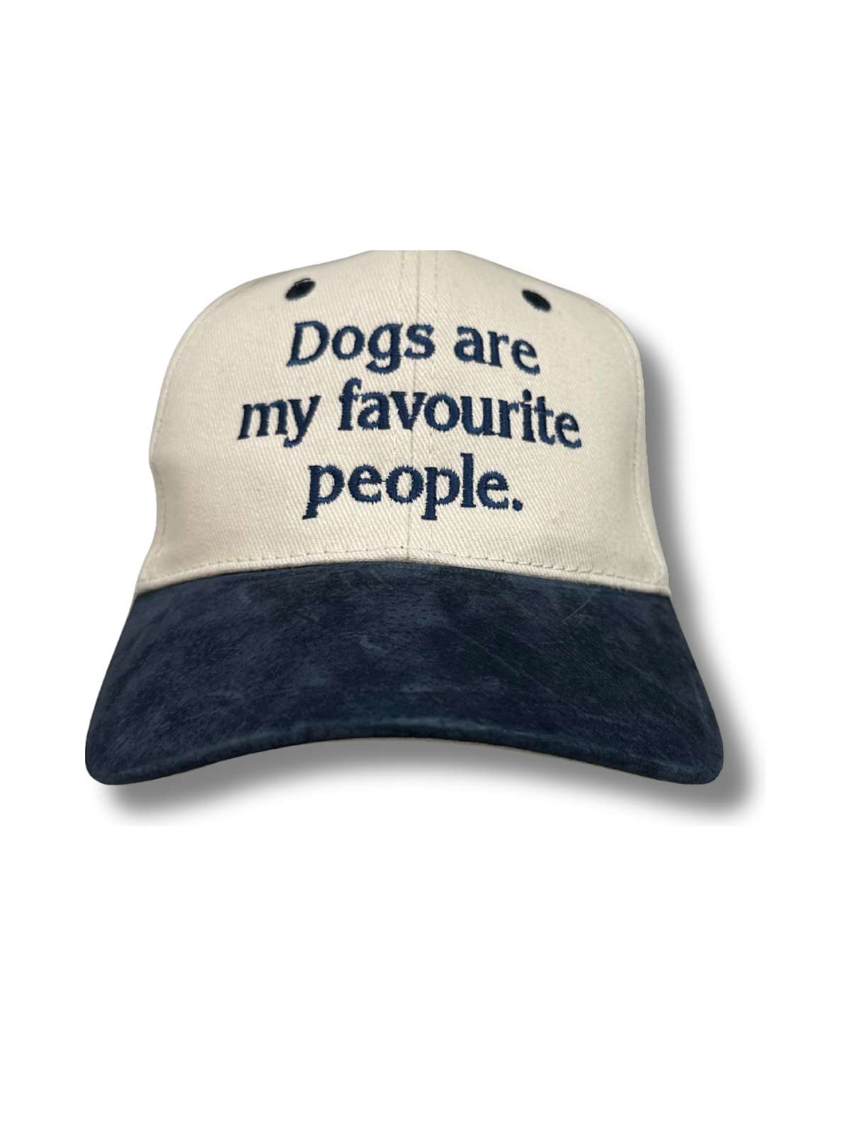 Dogs Are My Favourite People Unisex Cotton Cap - Navy Two Tone