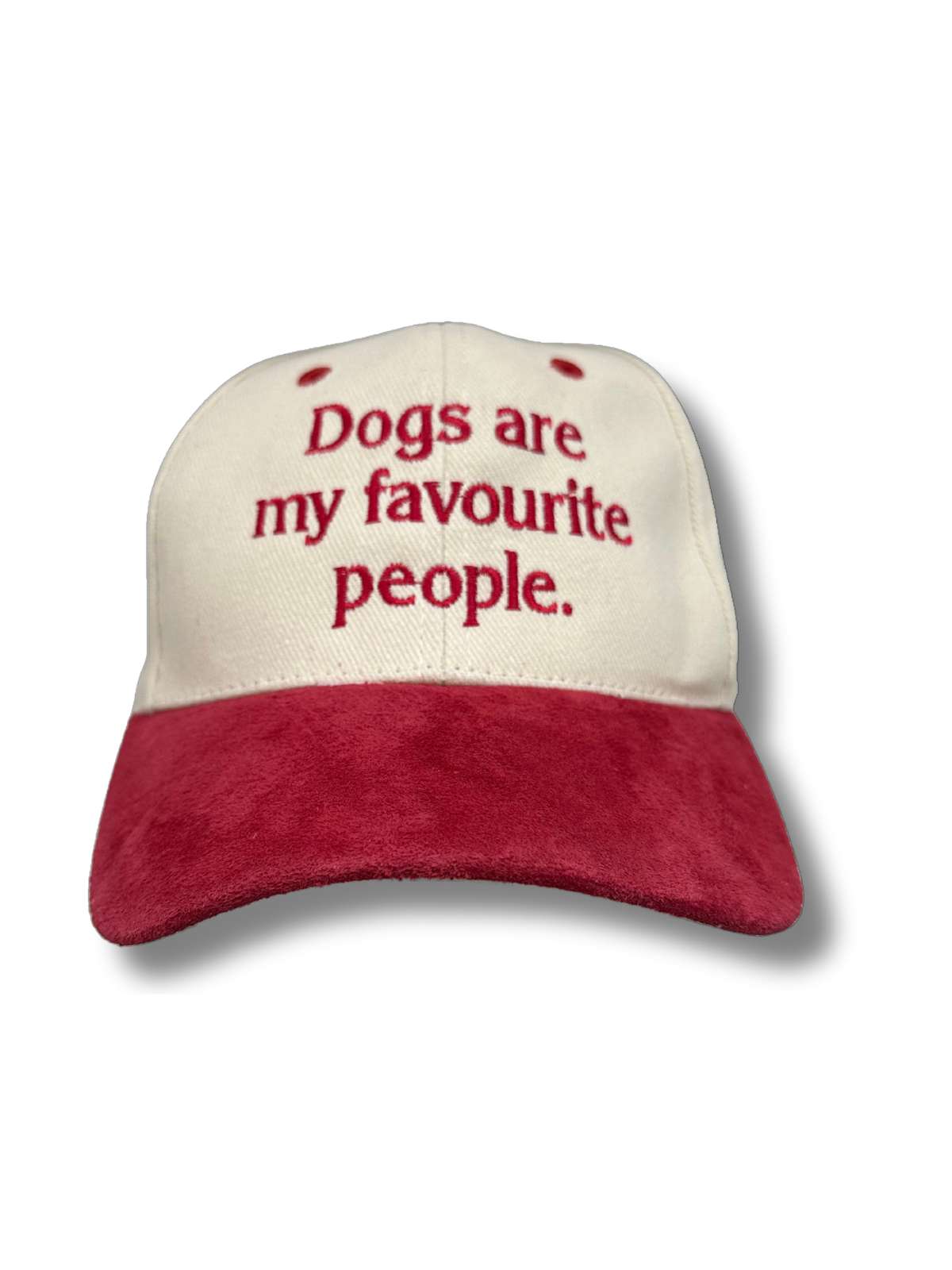 Dogs Are My Favourite People Unisex Cotton Cap - Red Two Tone