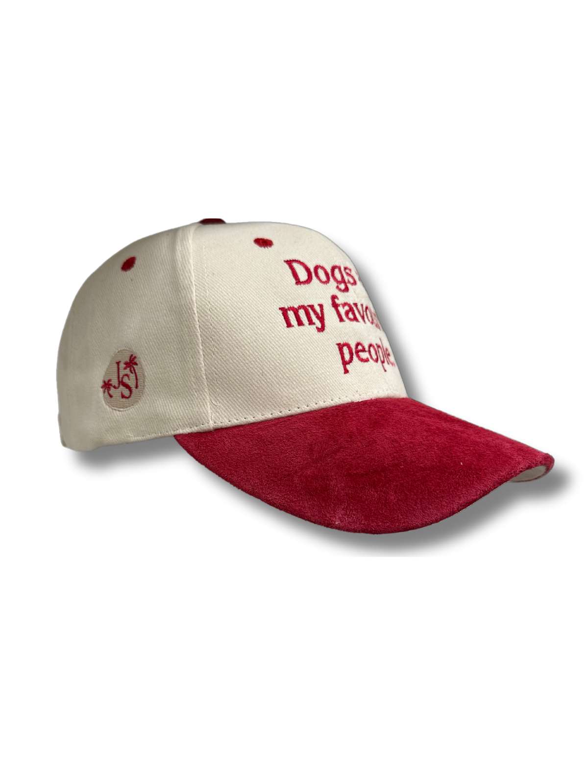 Dogs Are My Favourite People Unisex Cotton Cap - Red Two Tone