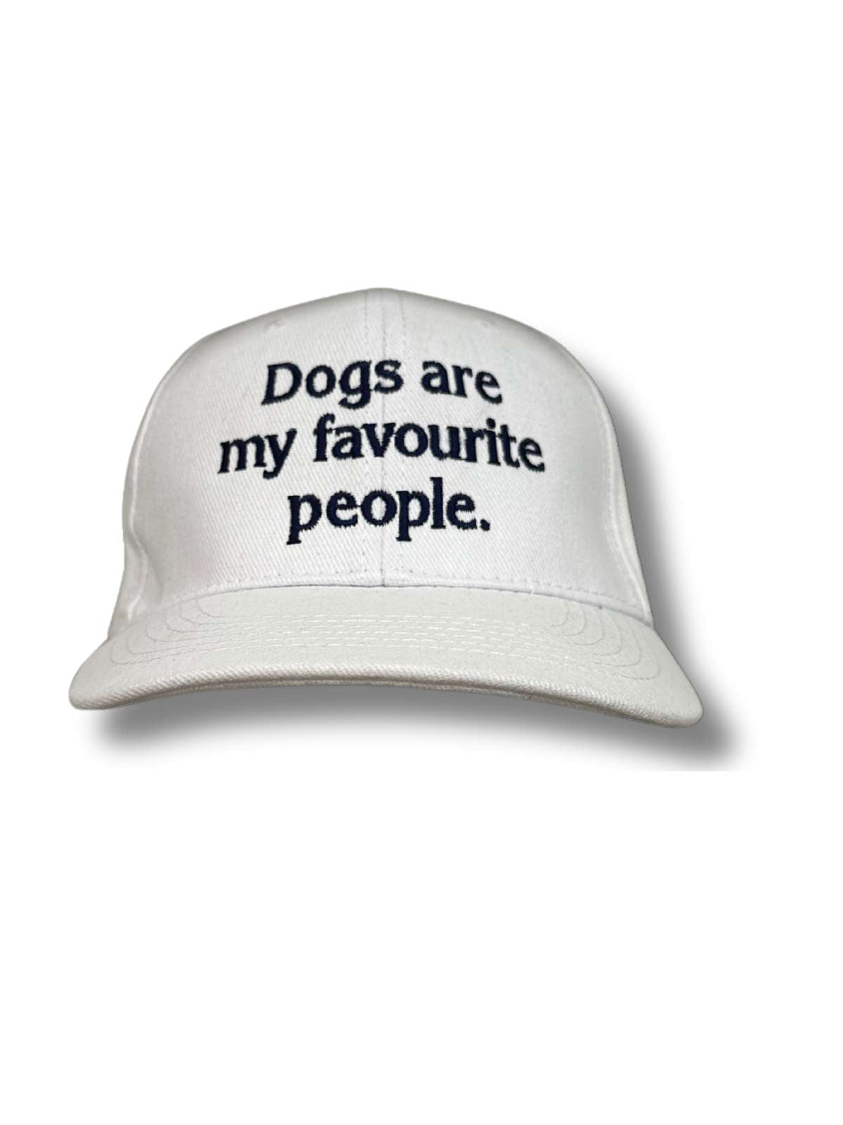 Dogs Are My Favourite People Unisex Cotton Cap - White