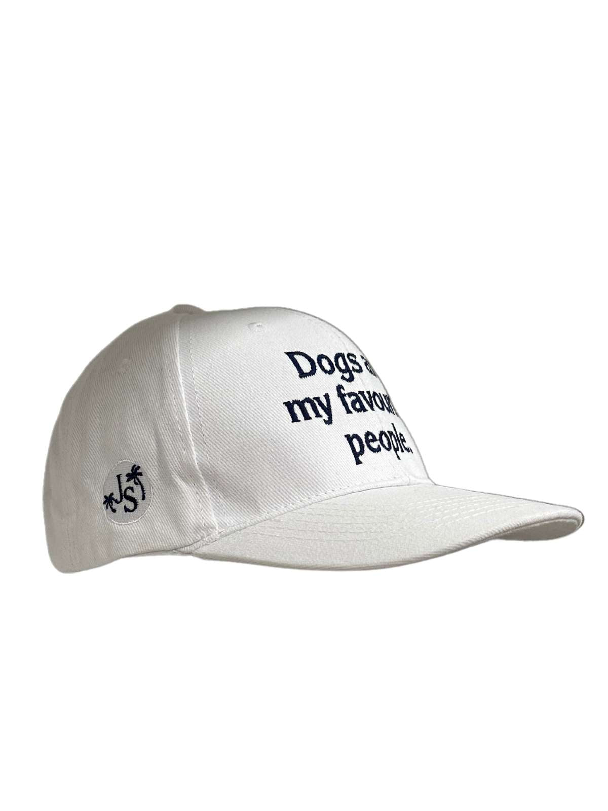 Dogs Are My Favourite People Unisex Cotton Cap - White