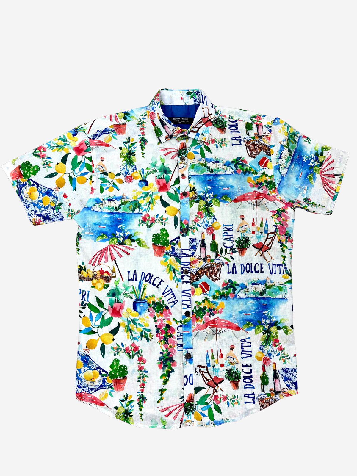 La Dolce Vita Floral Linen S/S Big Mens Shirt - Multi