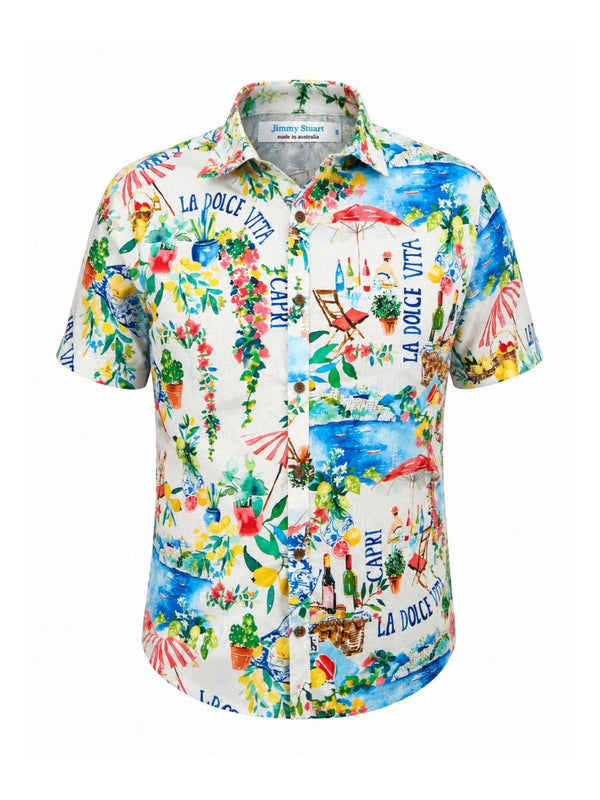 La Dolce Vita Floral Linen S/S Shirt - Multi
