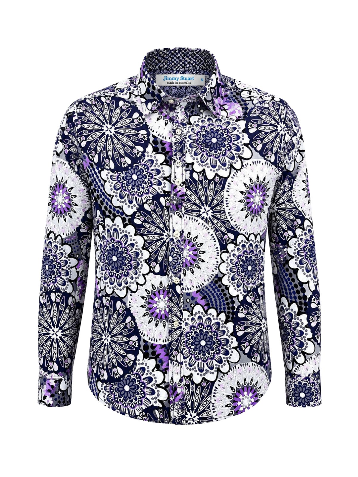 Drago Abstract Cotton L/S Shirt - Purple