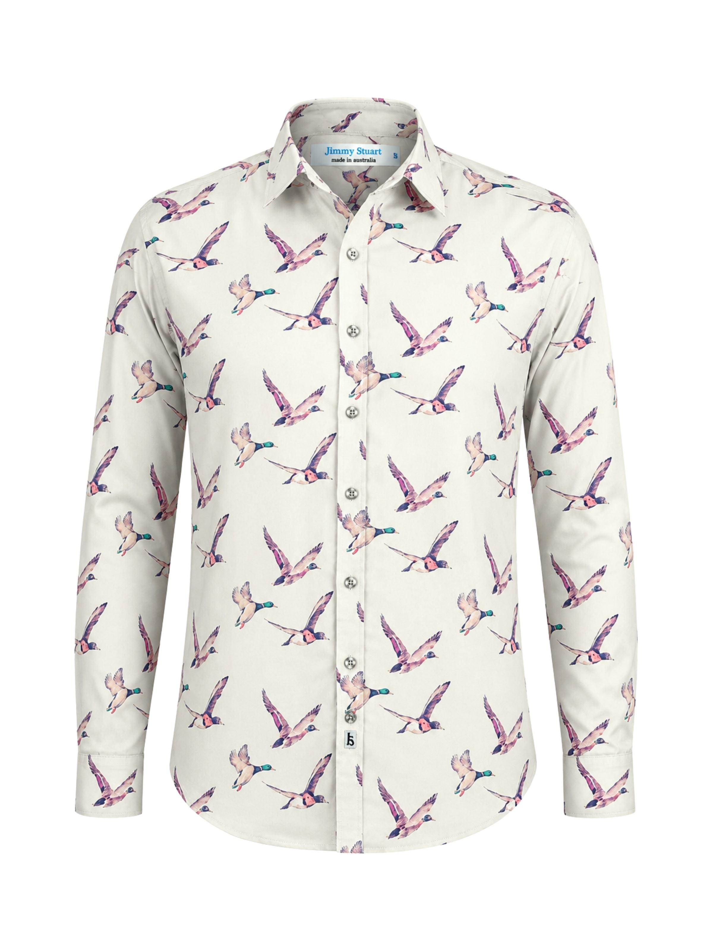 Ducks Abstract Cotton L/S Shirt - Beige