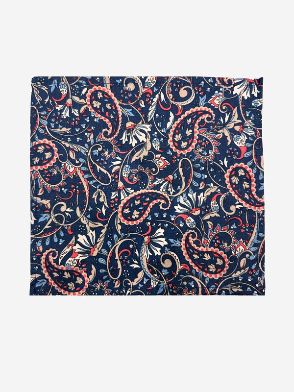 Earth Cotton Pocket Square - Navy