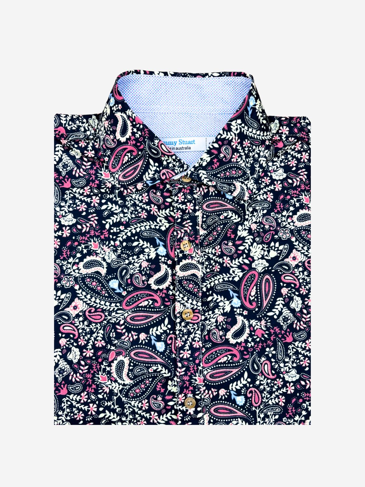 Eclipse Paisley Cotton L/S Big Mens Shirt – Navy/Pink